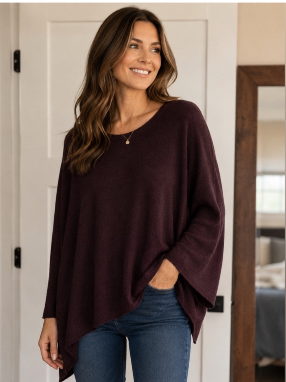 NWT Joie 100% 2 ply Cashmere Tunic Sweater in Plum